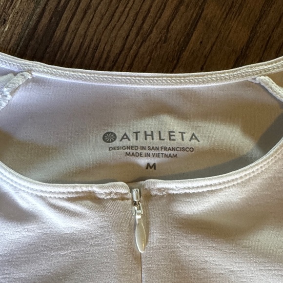 Athleta White Long Sleeve Women's Half Zip Top, Size M - Picture 2 of 13